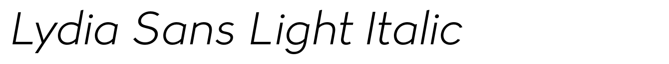 Lydia Sans Light Italic